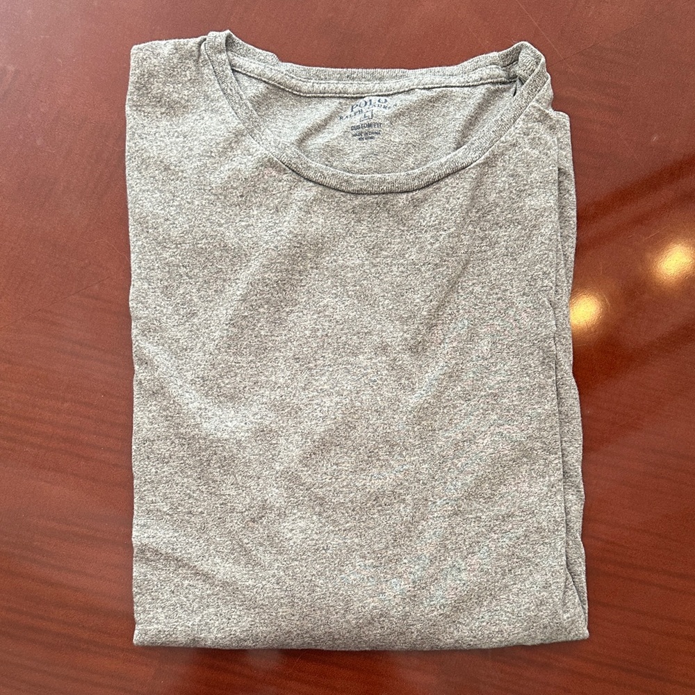 Gray Crew Neck T-Shirt Polo RL